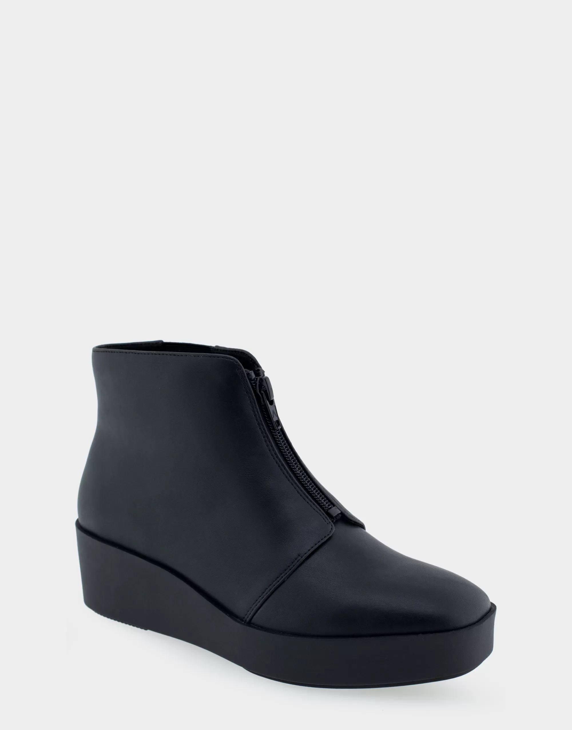 Aerosoles Ankle Boots | Wedges*Comfortable Women's Wedge Heel Ankle Boot in Black Faux Leather