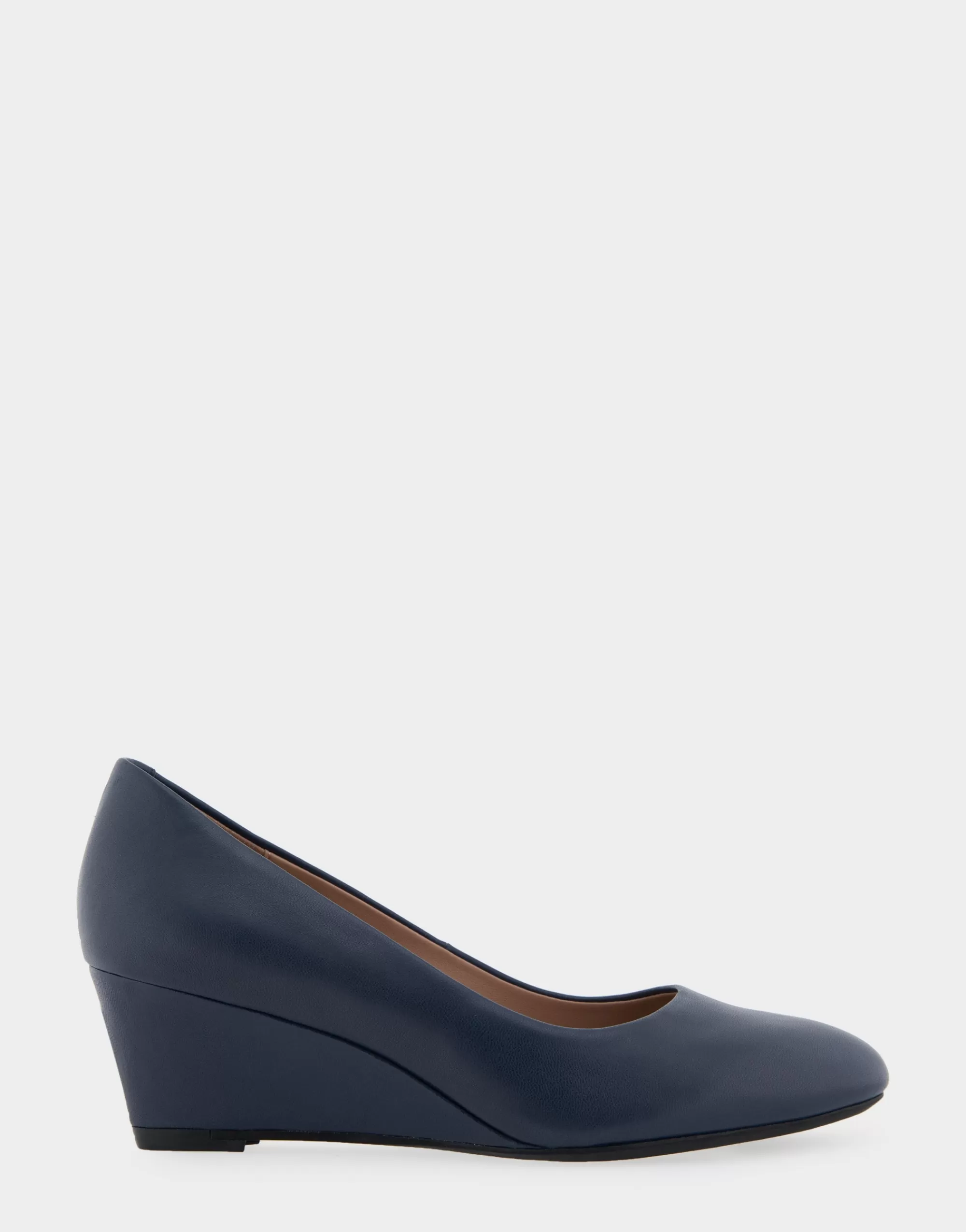 Aerosoles Clogs & Mules | Wedges*Comfortable Women's Wedge Pump in Navy Genuine Leather