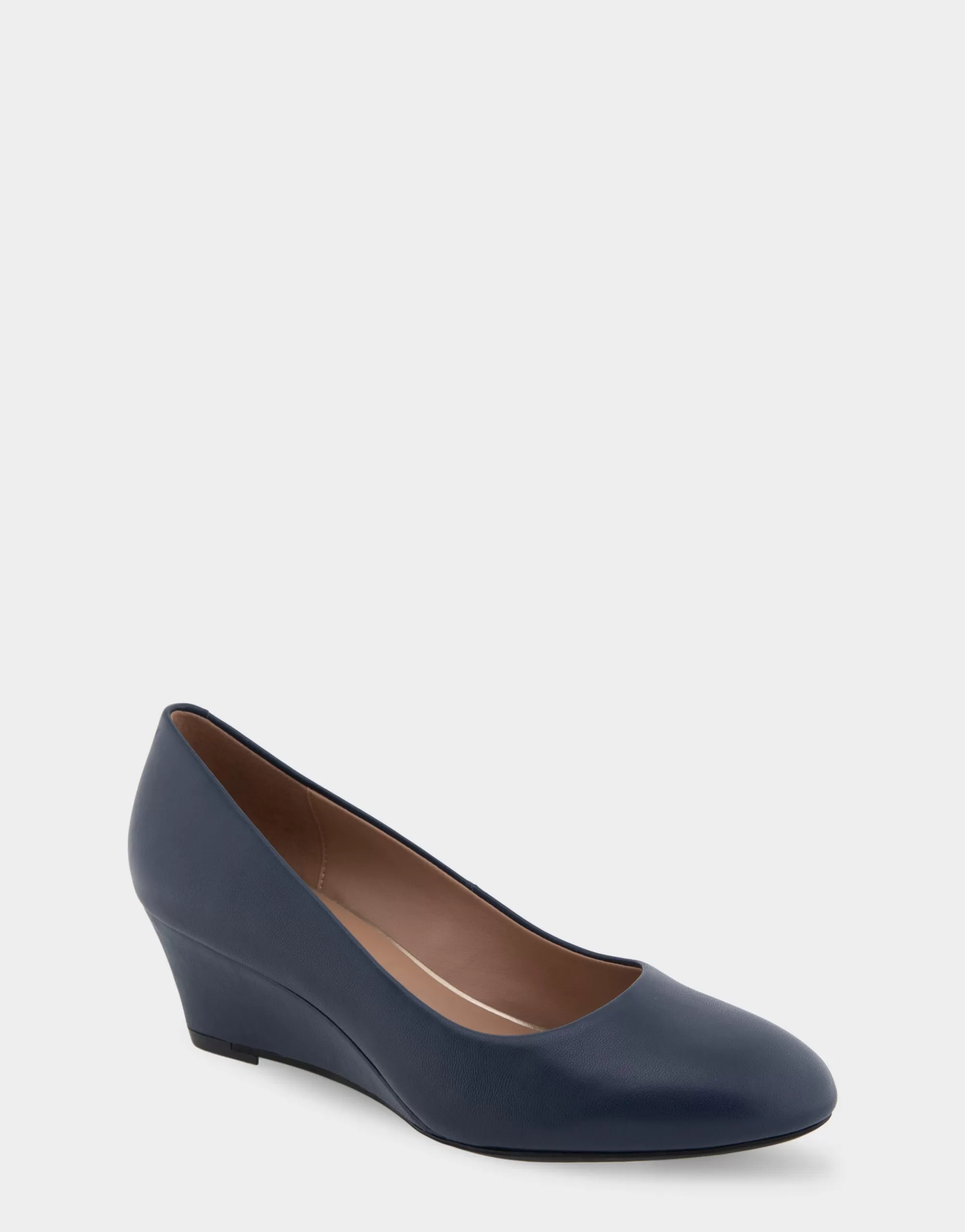 Aerosoles Clogs & Mules | Wedges*Comfortable Women's Wedge Pump in Navy Genuine Leather