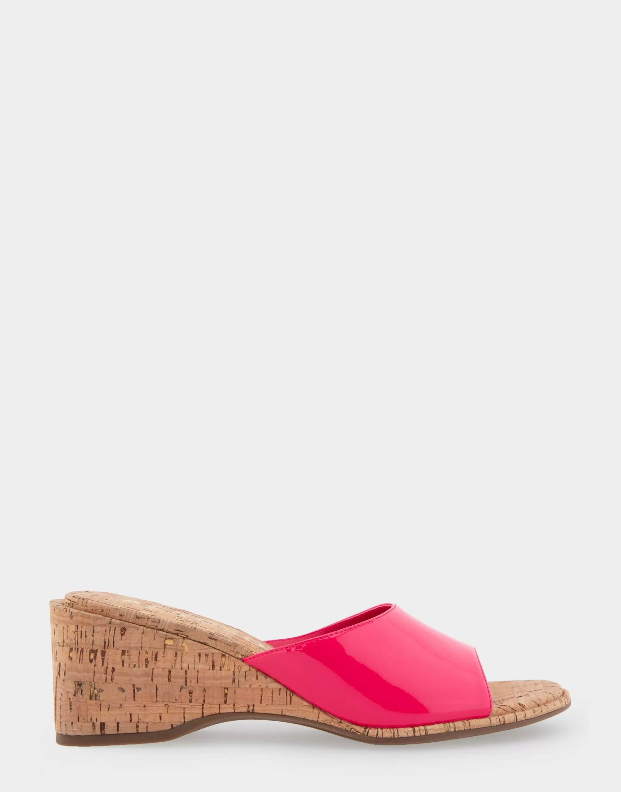 Aerosoles Slides | Dress*Comfortable Women's Wedge Slide Sandal in Virtual Pink Patent Faux Leather