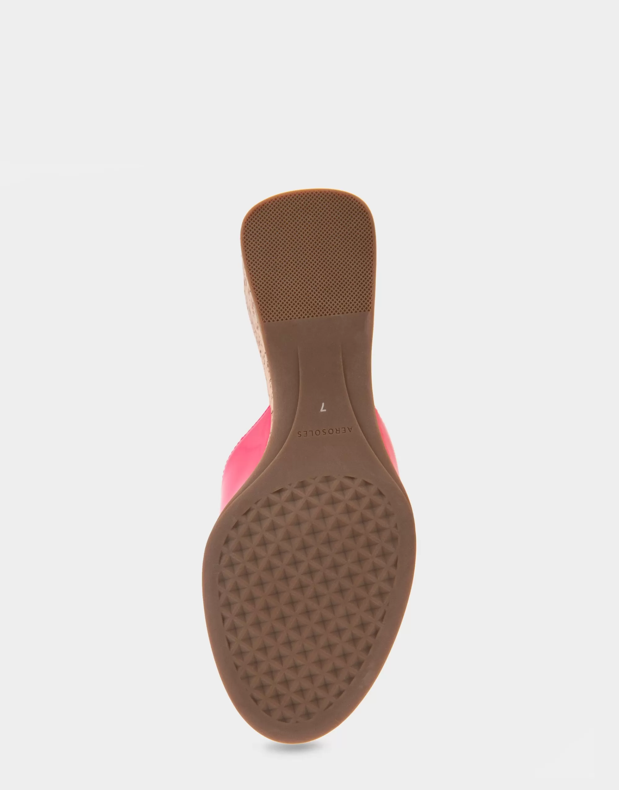 Aerosoles Slides | Dress*Comfortable Women's Wedge Slide Sandal in Virtual Pink Patent Faux Leather