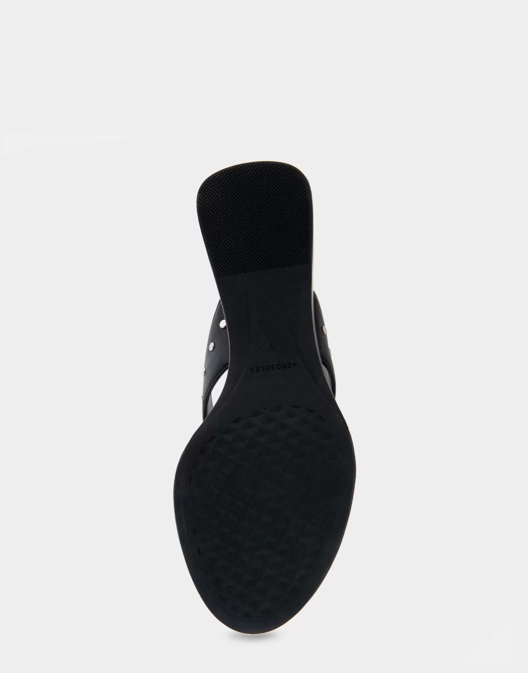 Aerosoles Dress | Wedges*Comfortable Women's Wedge Thong Sandal in Black Allover Faux Leather
