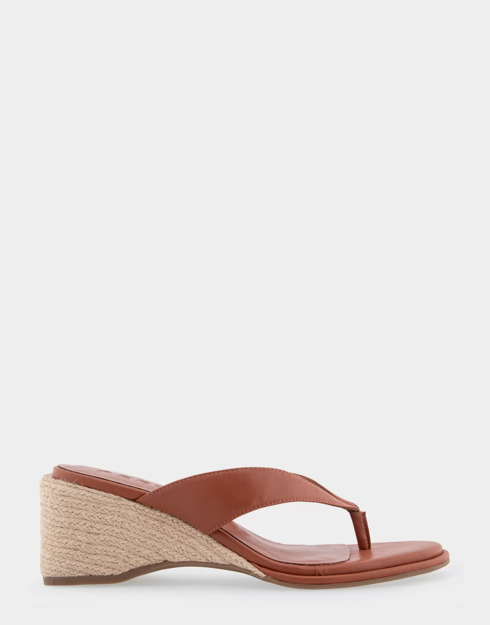 Aerosoles Dress | Wedges*Comfortable Women's Wedge Thong Sandal in Gingerbread Faux Leather