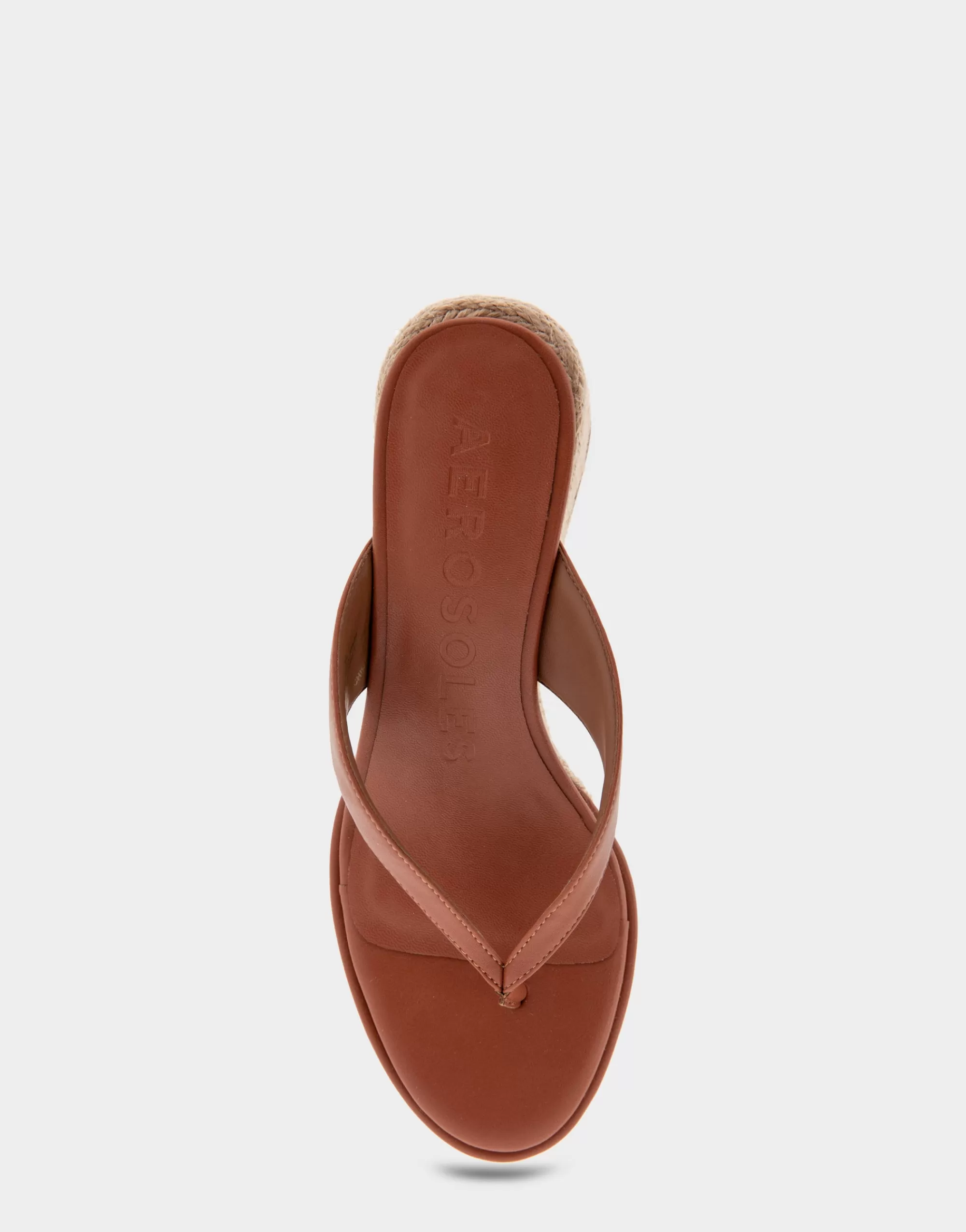 Aerosoles Dress | Wedges*Comfortable Women's Wedge Thong Sandal in Gingerbread Faux Leather