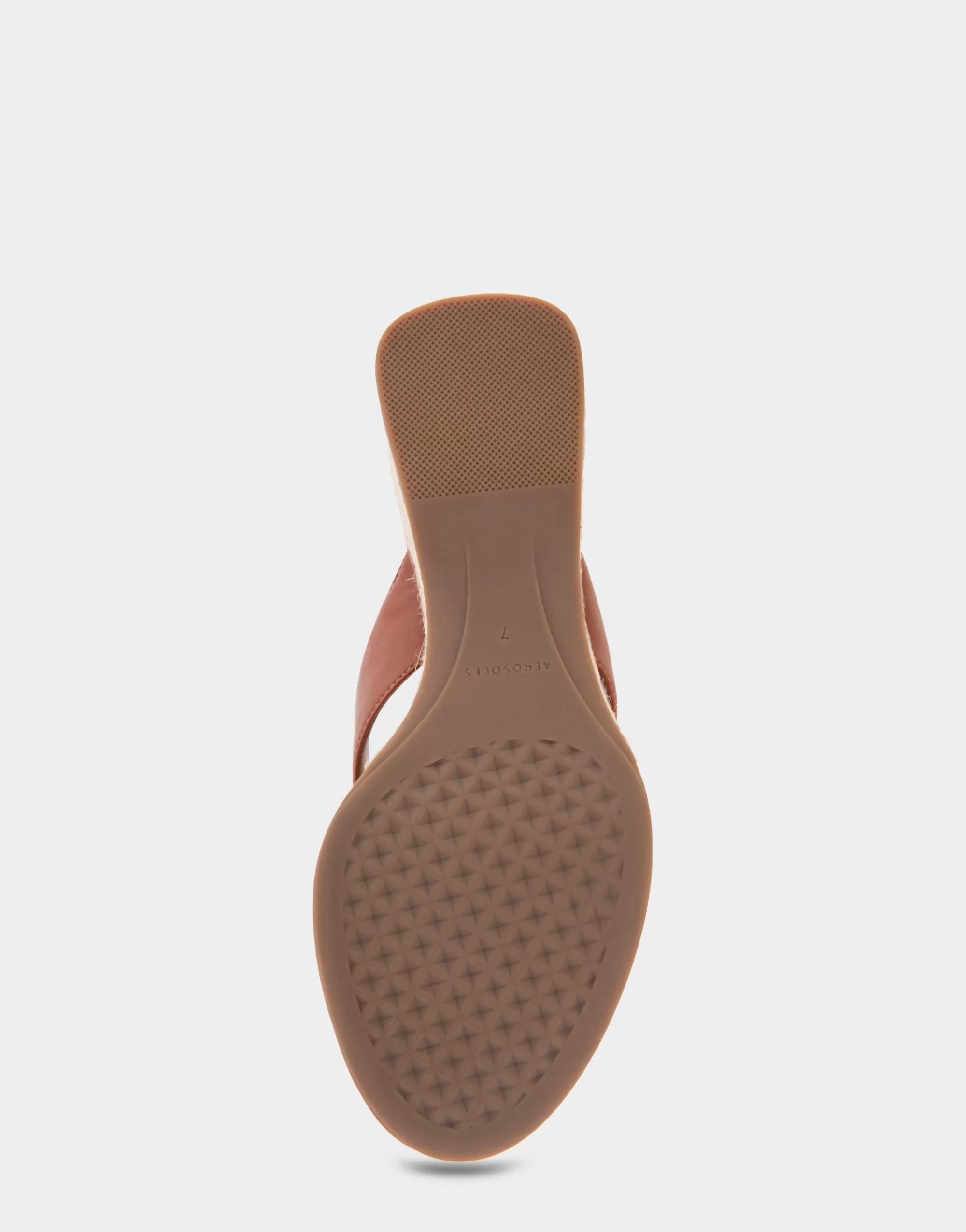 Aerosoles Dress | Wedges*Comfortable Women's Wedge Thong Sandal in Gingerbread Faux Leather