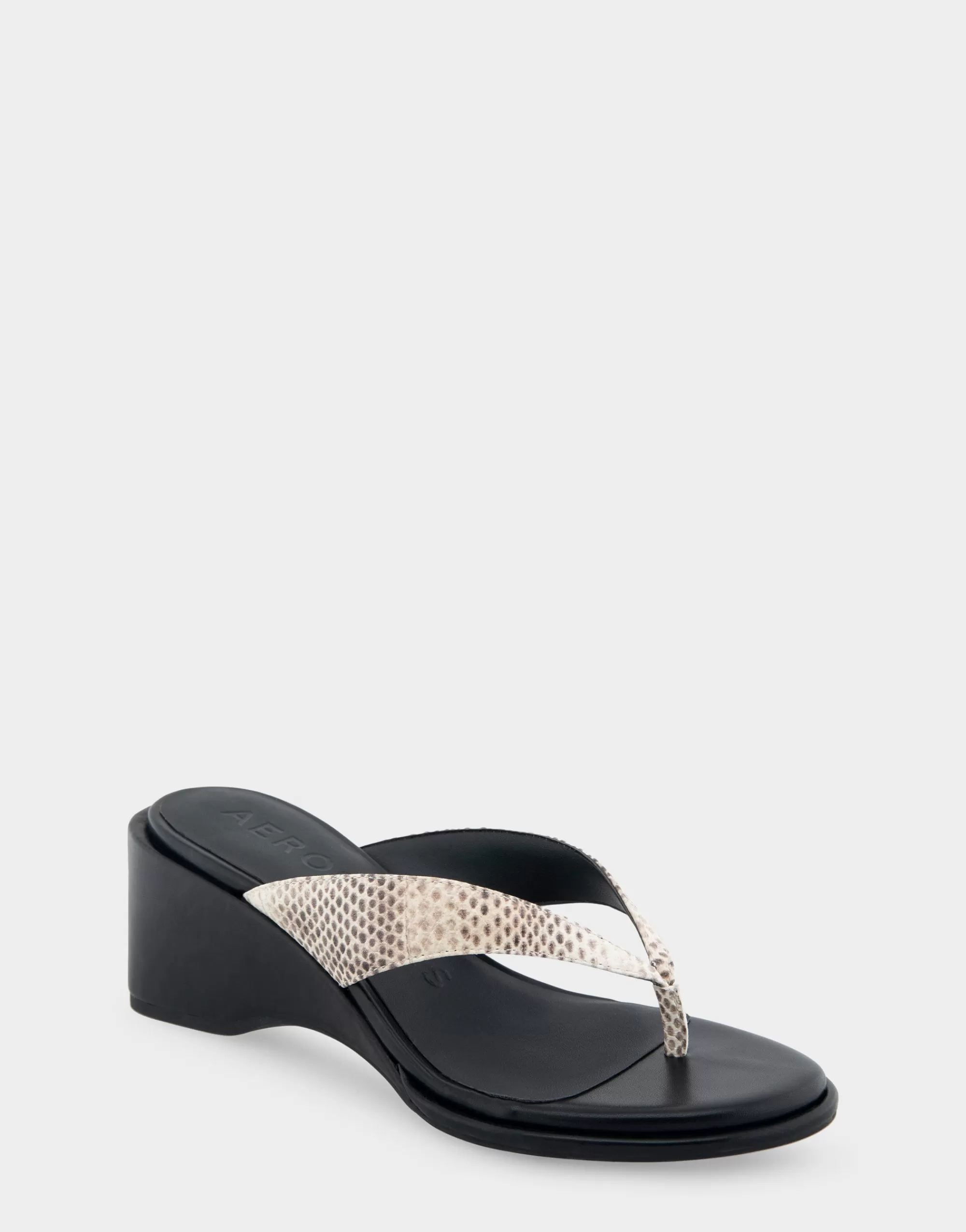 Aerosoles Dress | Wedges*Comfortable Women's Wedge Thong Sandal in Roccia Snake Print Leather