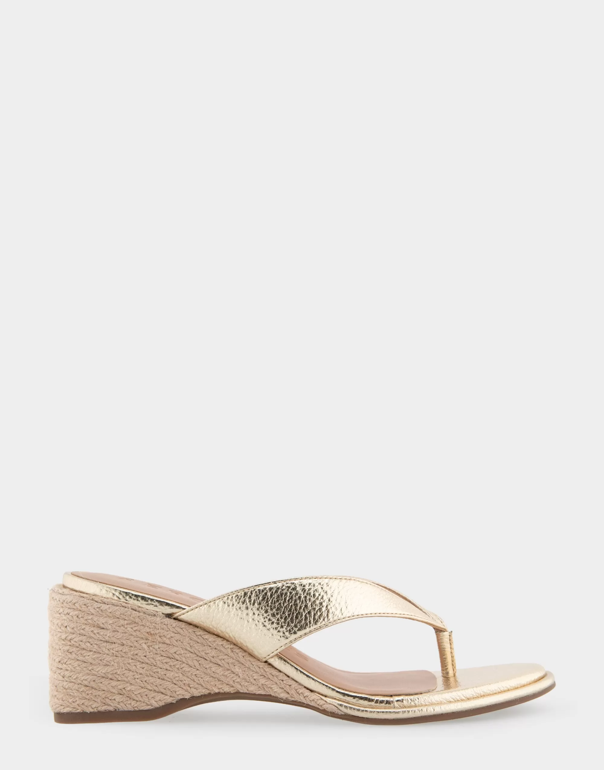 Aerosoles Dress | Wedges*Comfortable Women's Wedge Thong Sandal in Soft Gold Faux Leather