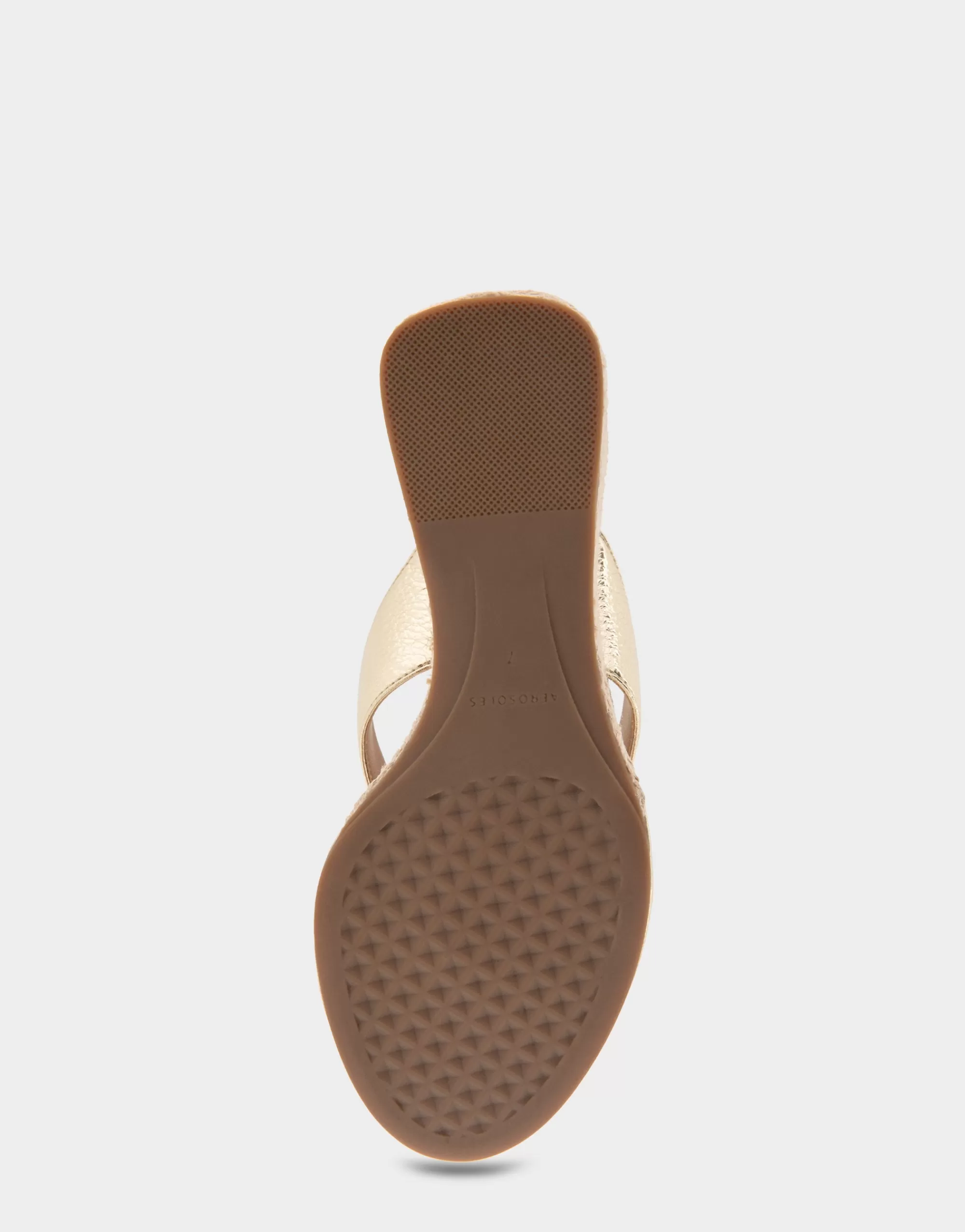 Aerosoles Dress | Wedges*Comfortable Women's Wedge Thong Sandal in Soft Gold Faux Leather