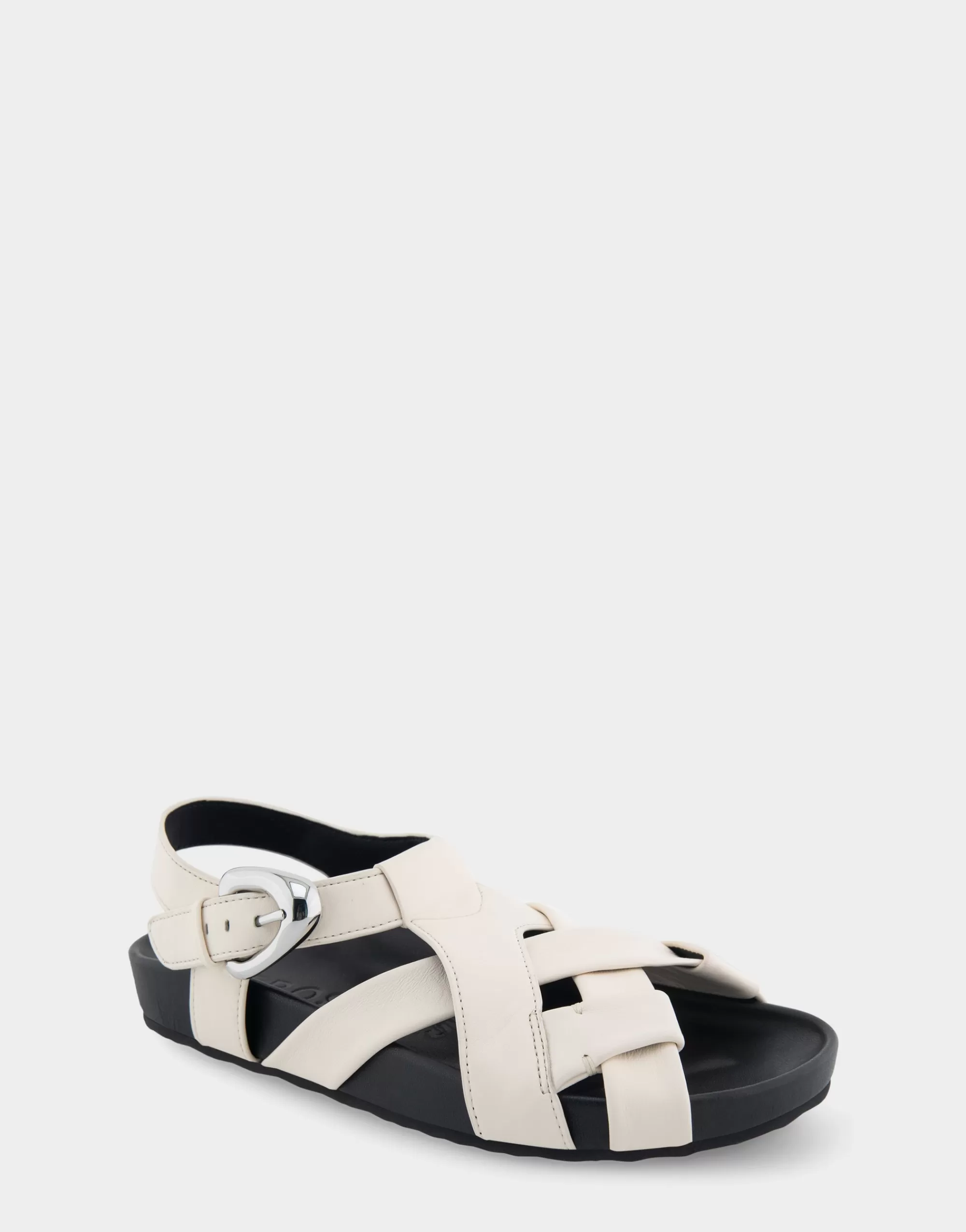 Aerosoles Flats*Comfortable Women's Woven Fisherman Footbed Sandal in Eggnog Leather