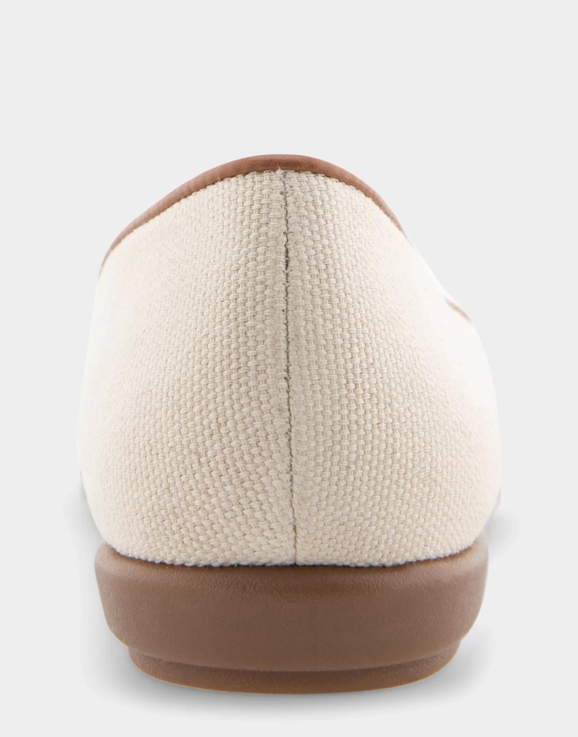 Aerosoles Wide Width Flats | Loafers*Comfortable Women's Woven Plug Loafer in Natural Canvas Fabric Faux Leather