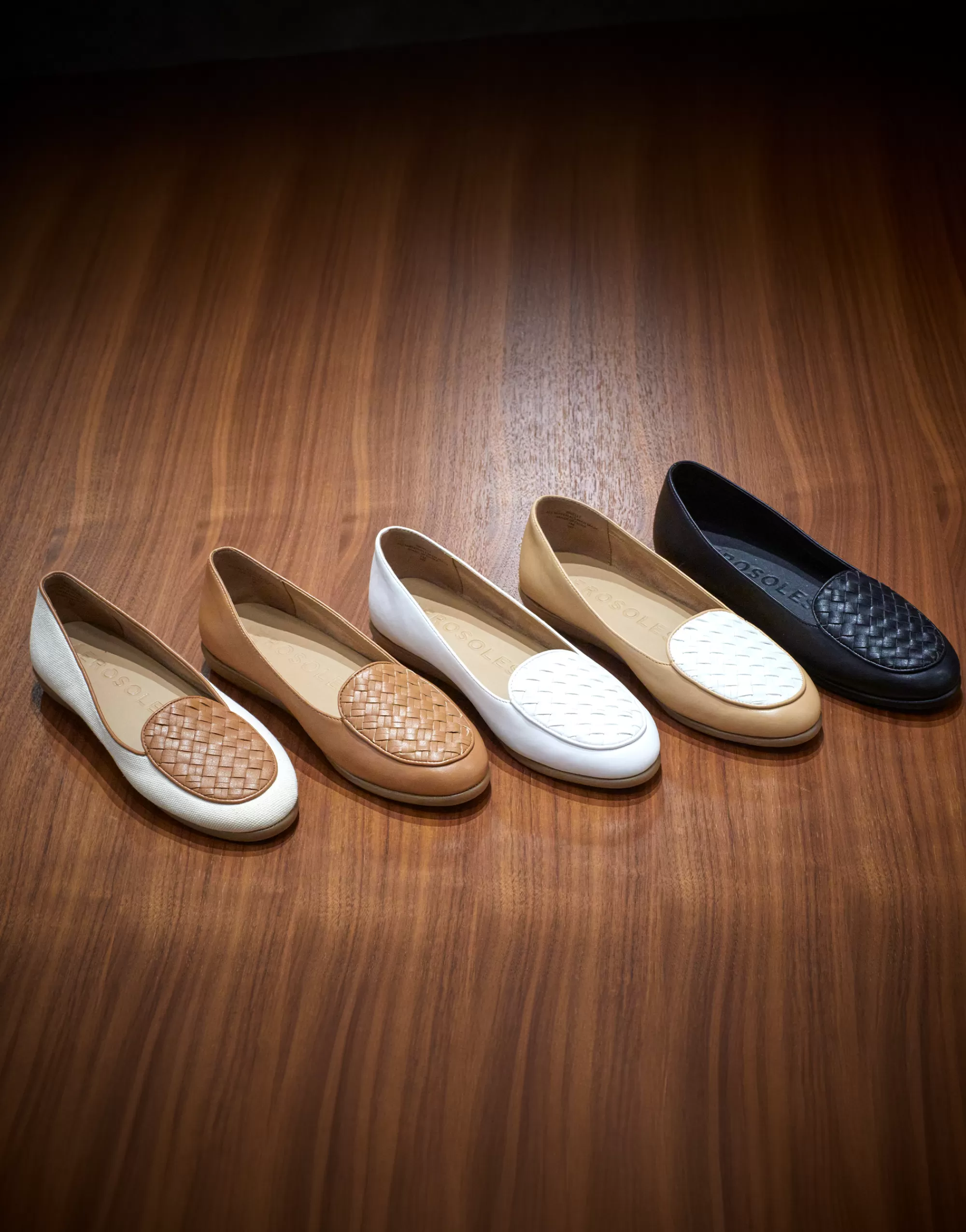 Aerosoles Wide Width Flats | Loafers*Comfortable Women's Woven Plug Loafer in Natural Canvas Fabric Faux Leather